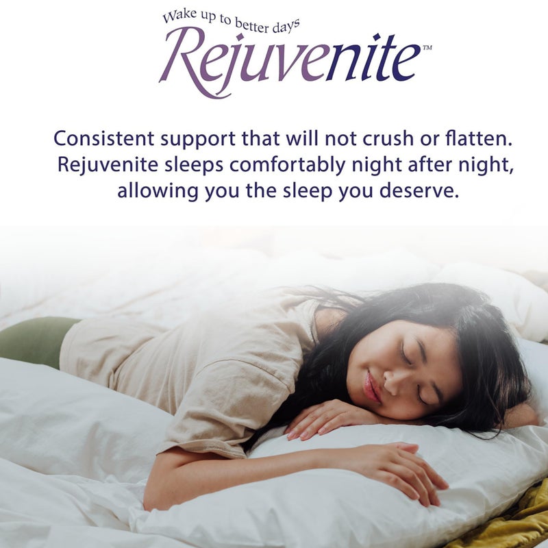 RejuveNiteÂ® American Talalay Latex Pillow - Medium Support, King High Profile - 100% Cotton Sateen Cover â€“ Made in USA - Image 5